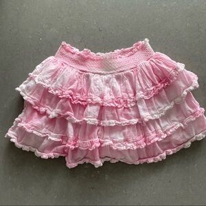 Love Shack Fancy Billie Skirt pink and white